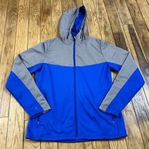 Holloway Ladies‎ S Blue Gray Geometric Print Hooded Track Jacket Athletic